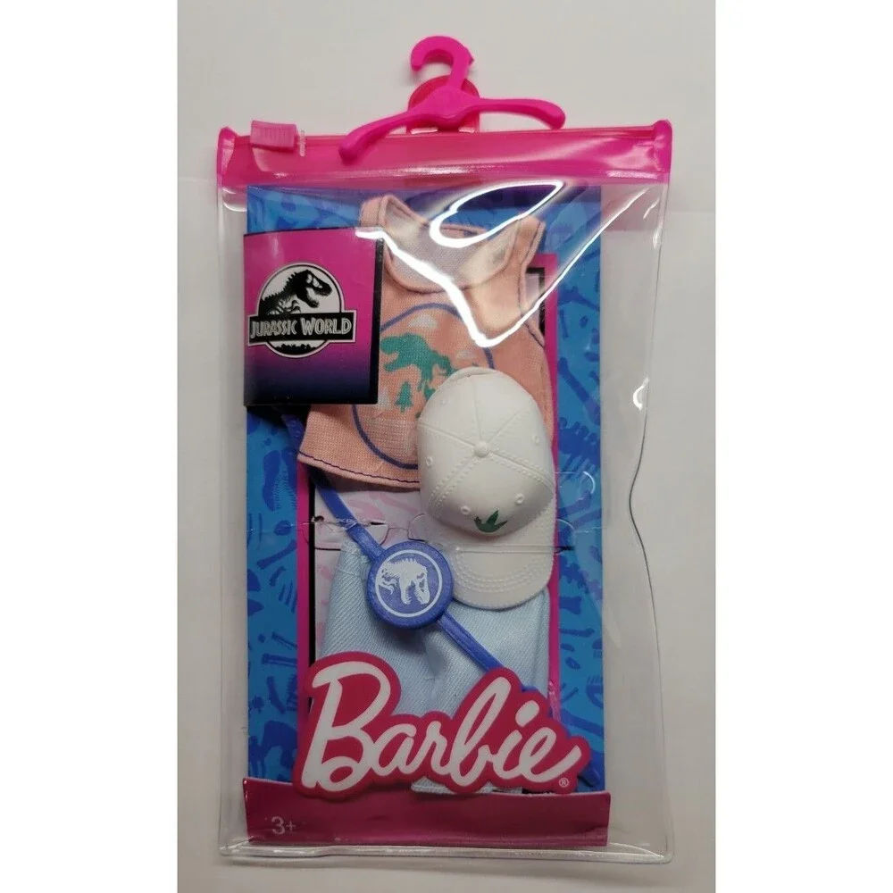 Barbie Fashion Jurassic World Dino Tank & Denim Skirt With Hat